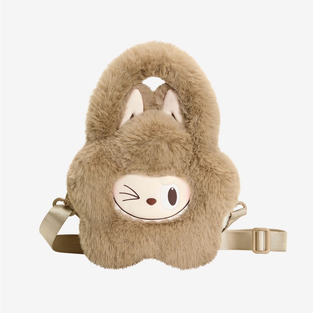 SOLD-  Labubu flower plush brown bag